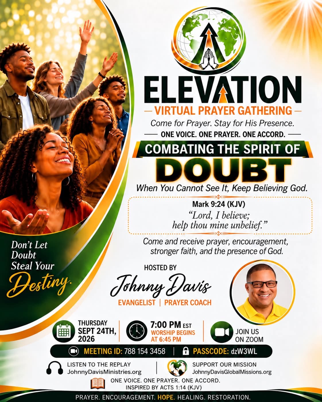 Elevation Prayer Gathering — Combating the Spirit of Doubt