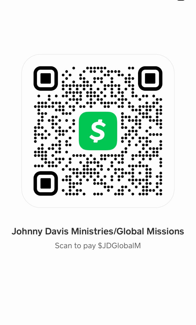 Cash App QR code to donate to Johnny Davis Ministries